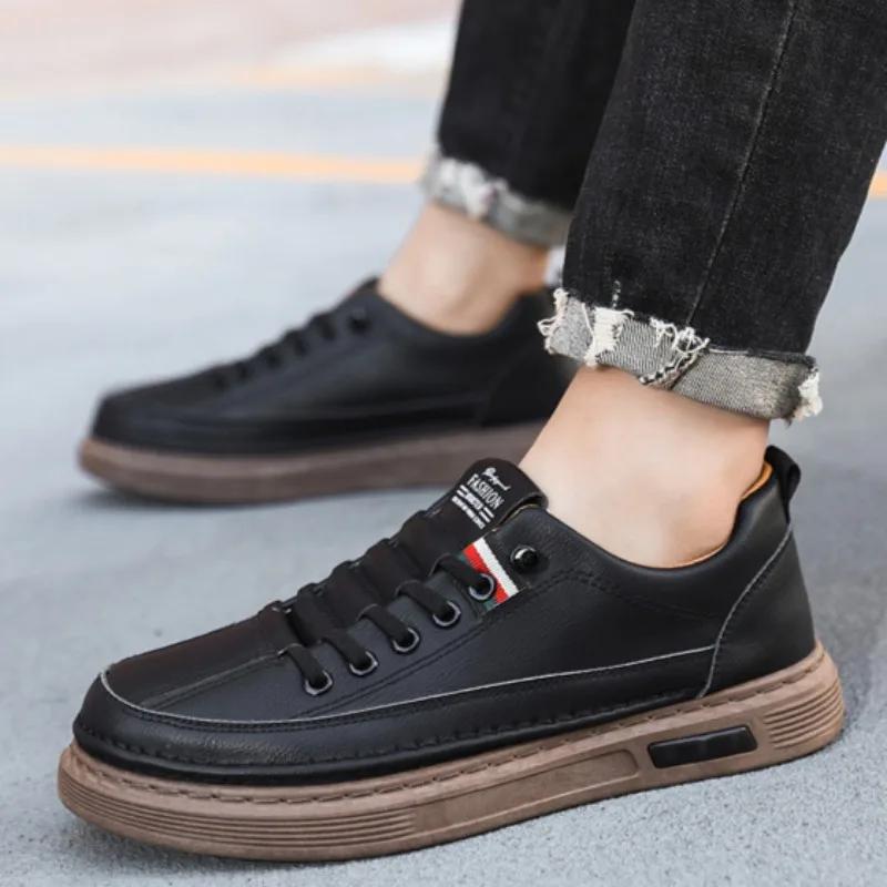 Mens Shoes Spring Autumn Fashion Brand Casual  Shoes British Style High End Soft Sole Leather Shoe Four Seasons Versatile Flats