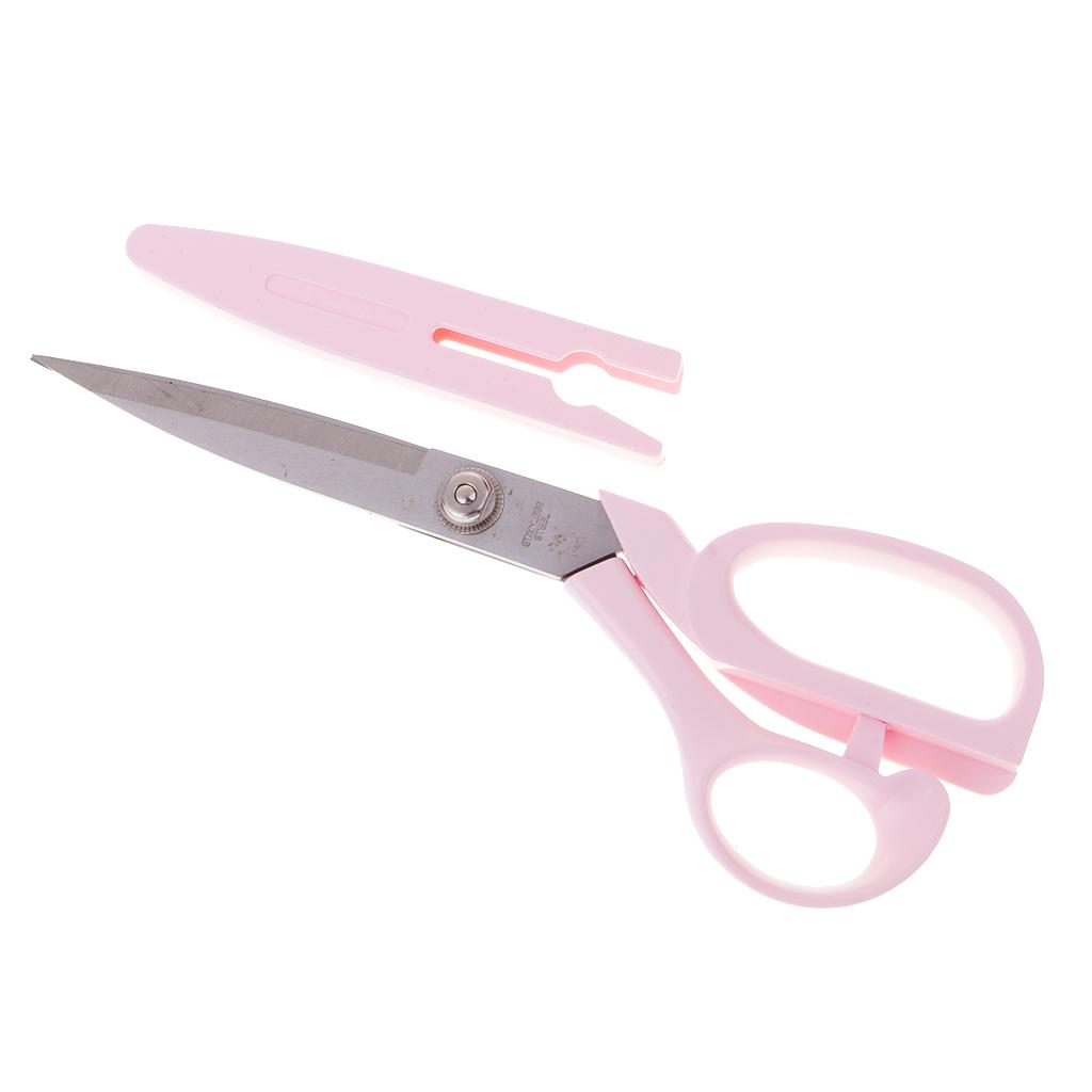 Stainless Steel Scissors Sewing Dressmaking Fabric Shears with Cover Black