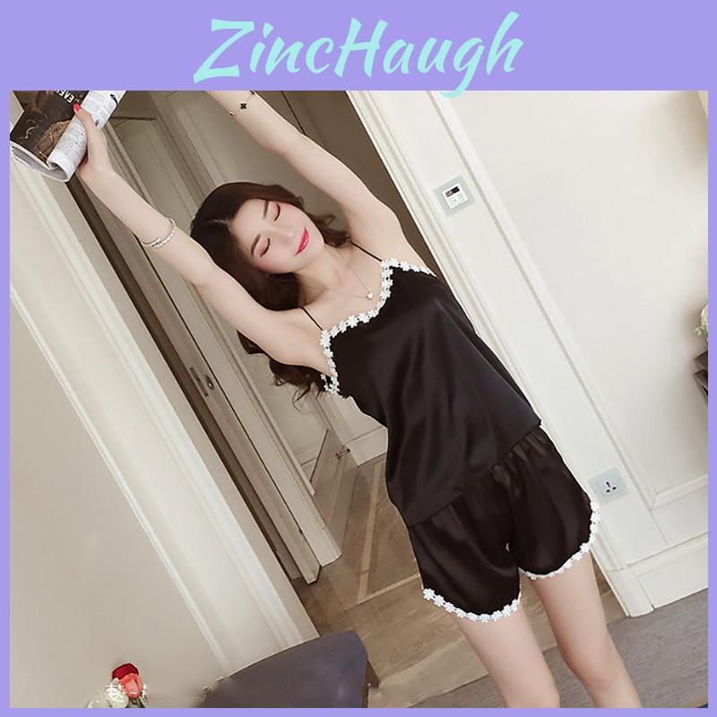 Sexy And Sophisticated Faux Silk Women's Pajama Set With Shorts For Summer