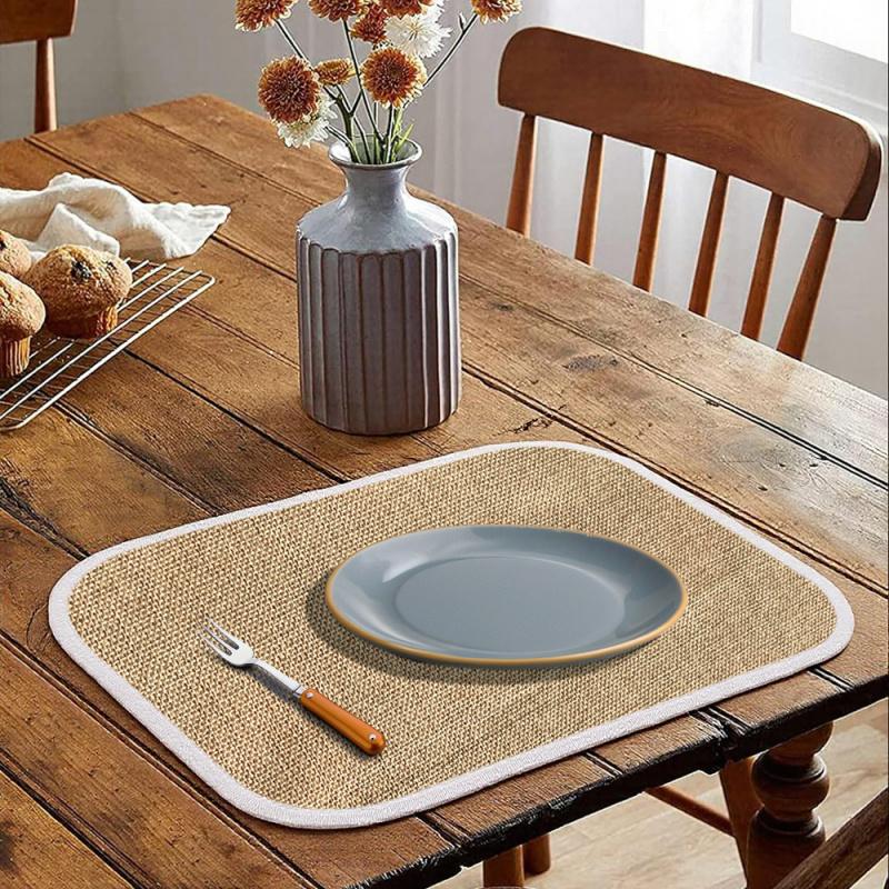 29.5X45CM Christmas Decoration Supplies Plaid Cloth Placemat Dining Table Knife Fork Plate Placemat Plaid Tablecloth Table Mat