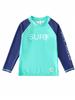 Children' Swim Shirt Mint And Navy Blue Uv Upf50+ 98/104 3-4 Years