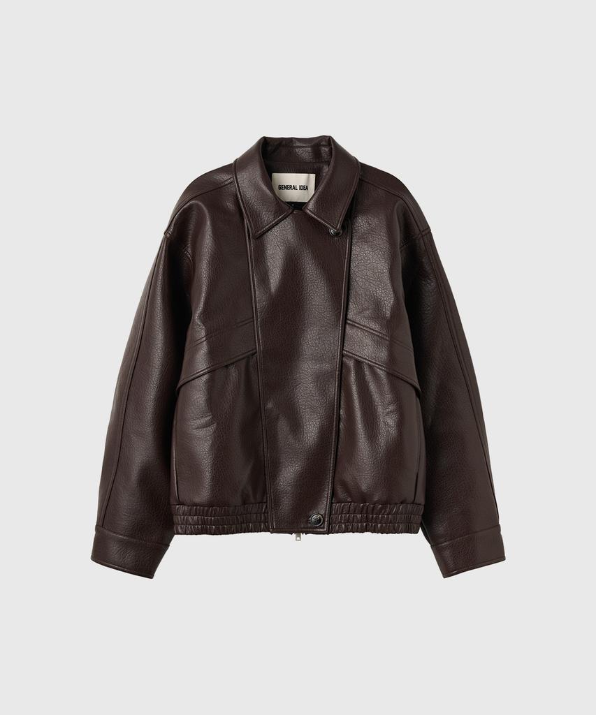 GENERALIDEA Vintage Faux Leather Jumper [Brown] / Gf3Ljp501