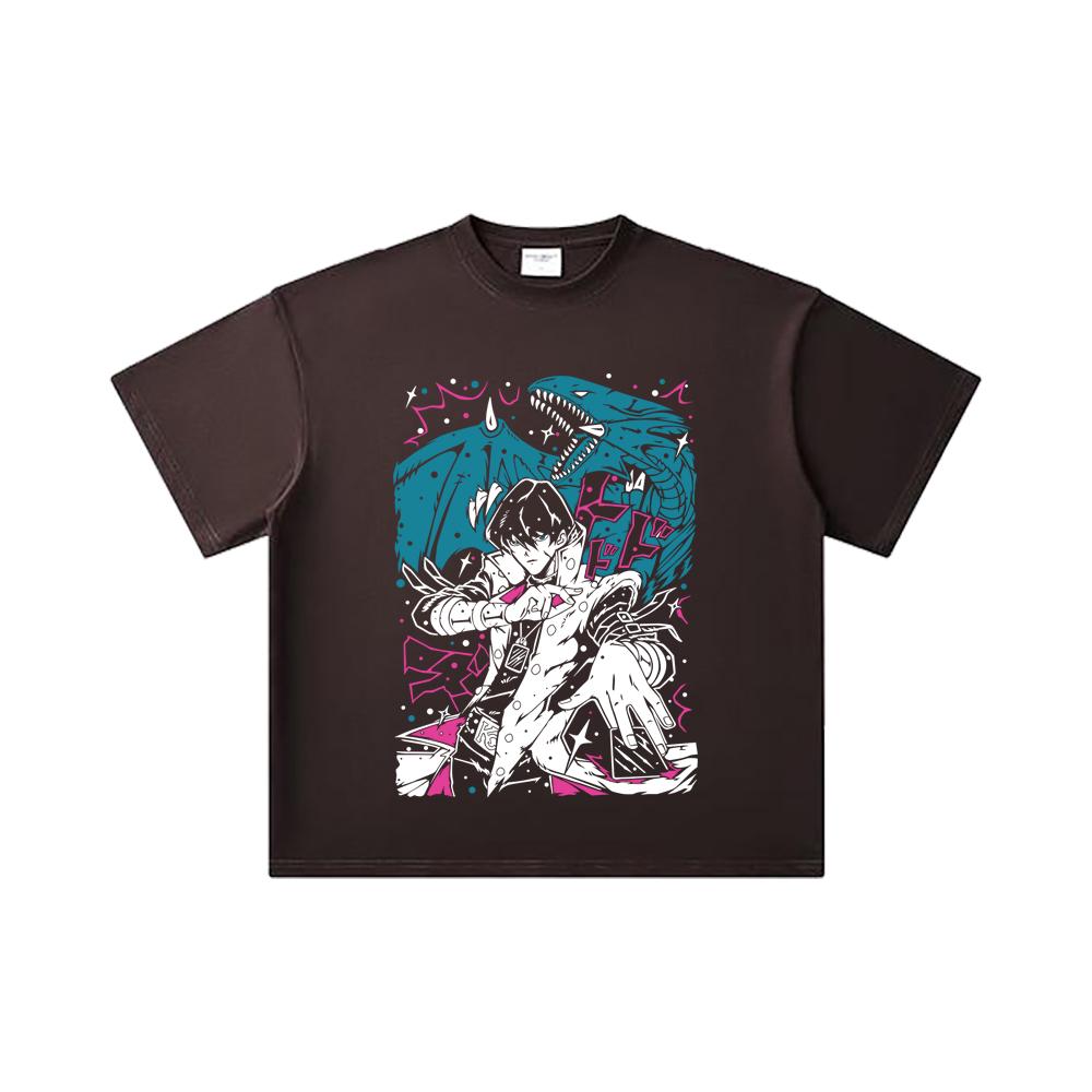 260 GSM Double Yarn 32 Count 100% Cotton Yu-Gi-Oh V7 Seto Kaiba Print Unisex Heavy Cotton T Shirt