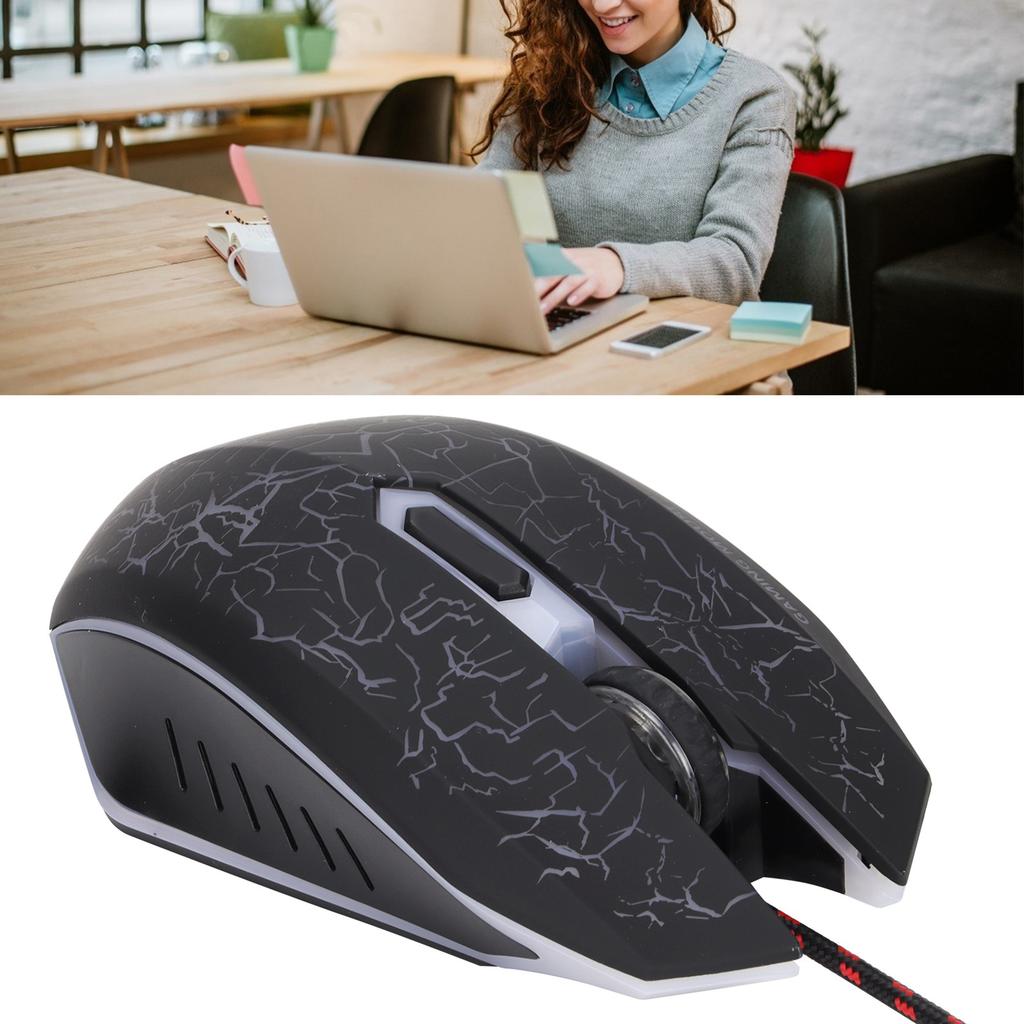 Wired Gaming Mouse USB Port Ergonomic 3200 DPI RGB Optical Computer Accessories
