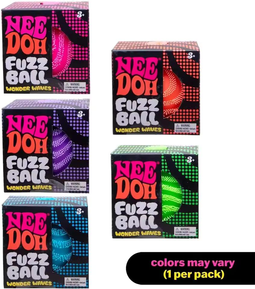 Fuzz Ball Sensory Squeeze Toy Needoh Sensory Squishy Toy Wonder Waves Textured Stress Relief Fidget Ball For Adults Kids