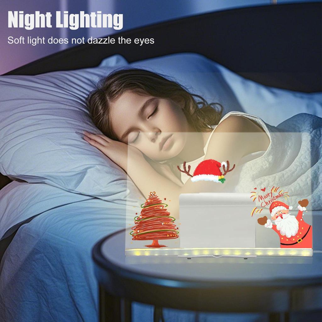 LED Doodle Board Light Up Acrylic Drawing Board with 7 Quick-Drying Pens Luminous Writing Pad for Kindergarten Preschool Schools