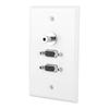 2 VGA Port 3.5 Female Head Wall Plate Panel for Home Theater Installation