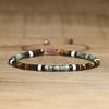 2x4mm Dainty Imperial Jasper Bracelet for Women Handwoven Adjustable Healing Stone Jewelry Alloy Main Material for Anniversary