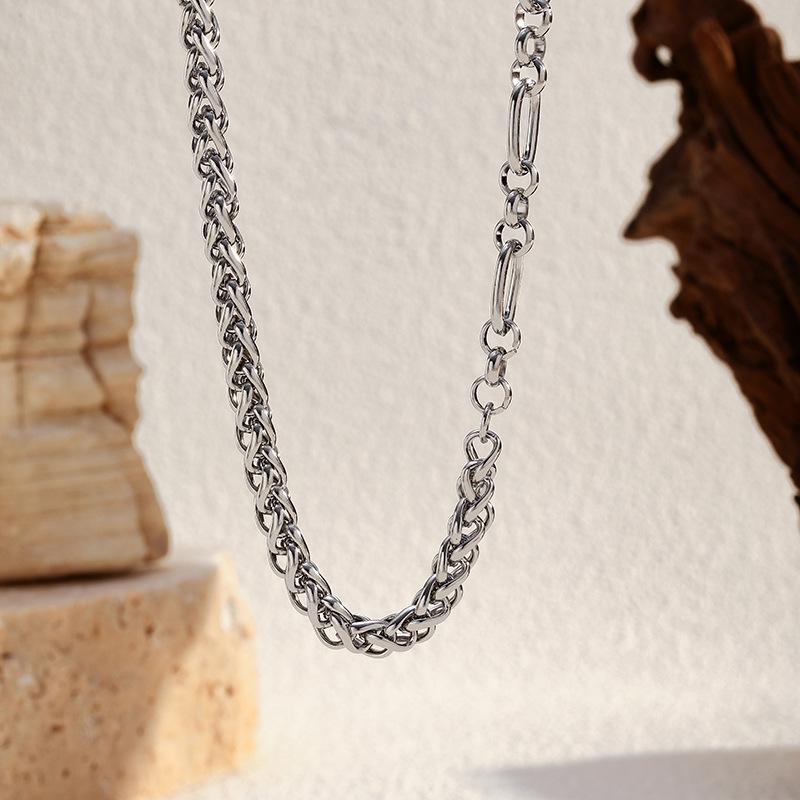 European and American hip hop 101 stainless steel necklace simple niche versatile jewelry accessories men's and women's spot