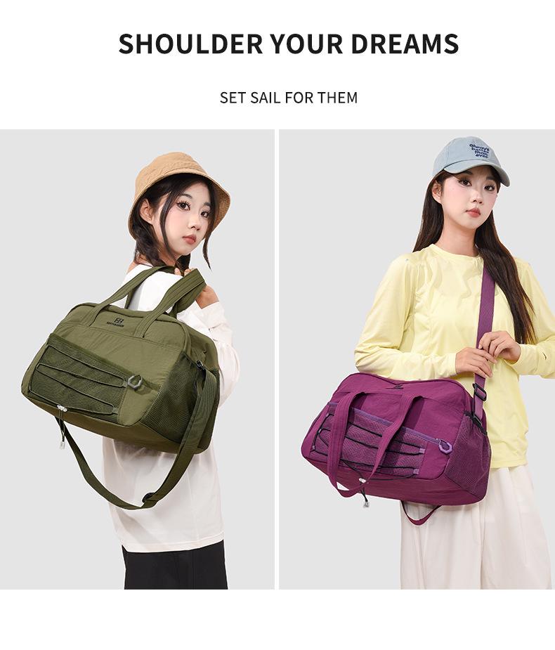 Lightweight Large Capacity Crossbody Bag with Shoe Compartment for Travel & Sports