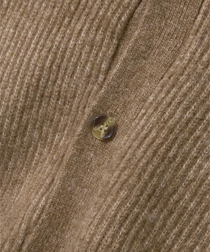 AGOD Hairy Ribbed Knit Cardigan [Camel]