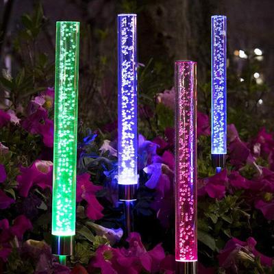 Solar Garden Lights Outdoor, Solar Acrylic Bubble Light RGB Color Changing LED Solar Lights for Lawn Landscape Garden Decoration