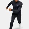Under Armour Seamless 1/2 Zip Long-Sleeve Sports T-Shirt Men Tops Black 1351452-001