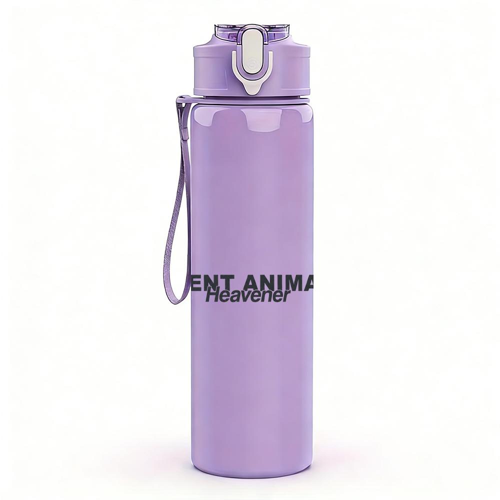 1PC Invictus Faint Text Minimal Print 750ml Colorful Plastic Sports Water Bottle Leakproof Pop Up Lid with Straw for Outdoor Work Home Use