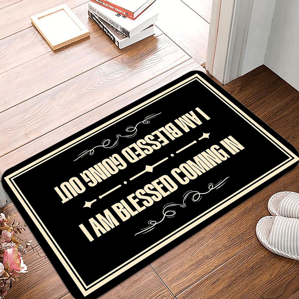 Black Carpet Stain-Resistant Doormat Fun Welcome Mat Outdoor Carpet Living Room Carpet Rug For Bedroom Home Decoration