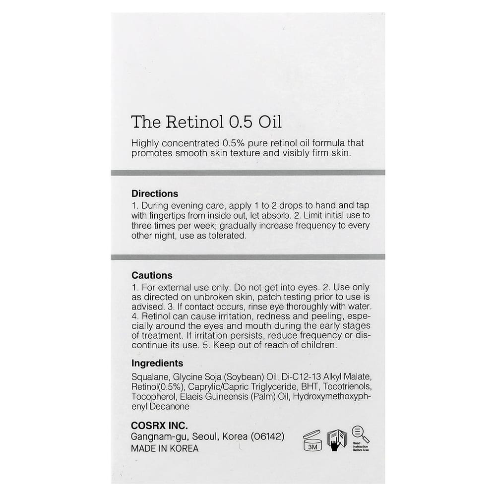 COSRX The Retinol 0.5 Oil 20ml (0.67 fl oz)