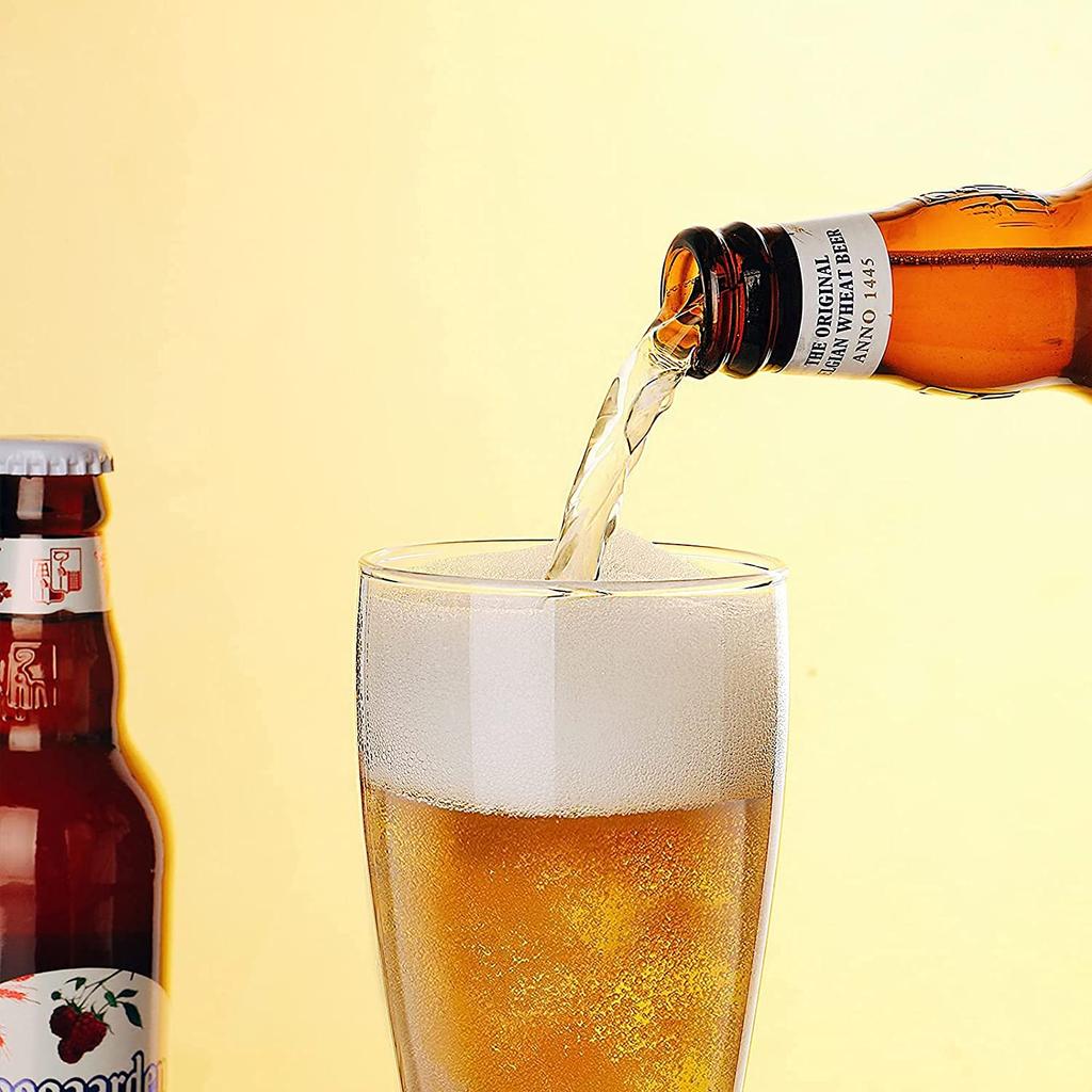 Morning Place Stylish Beer Glasses, Set of 4, Foaming, Dishwasher Safe, 500ml (Set of 4)