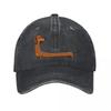 Cartoon Long Body Dachshund Decor Toy New Vintage Washed Cotton Baseball Cap Parent Kids Sun Hats