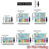 Set Of 2 Flat Printing Scene Curtains Colorful Sunny Village Digital Printed Polyester Drapes Birthday Party Use Event Curtain