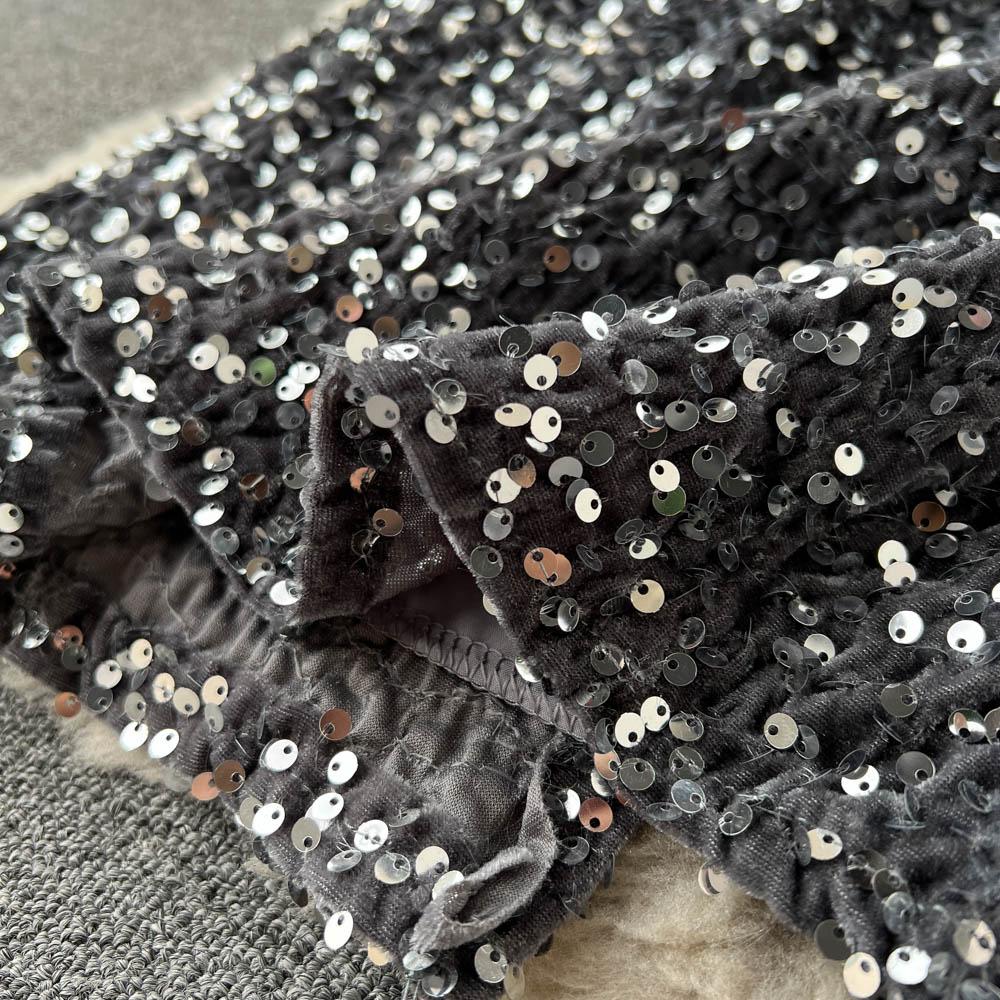 Špičkový Niche Design Flitry Sukně s vysokým pasem Dámské Podzimní Francouzské Retro Mididélka Obepínající boky Šaty