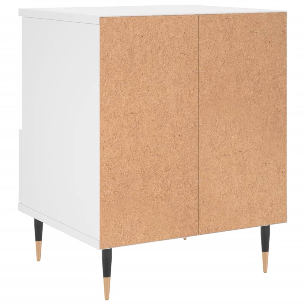 Nightstand White 40 X 35 X 50 Cm Particleboard