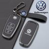 For VW Volkswagen Jetta MK5 Golf Zinc Alloy Leather Car Key Case Cover Holder Shell Fob For VW Tiguan Touran Caddy Beetle Jetta