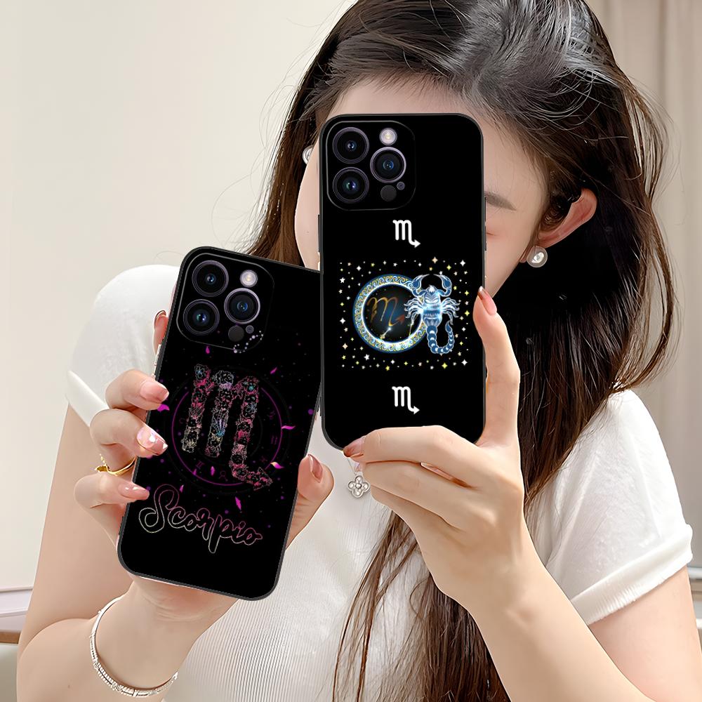 Zodiac Sign Scorpio Phone Case for iPhone 17 16 15 14 13 12 11 X XR XS 8 7 Air Pro Max Plus Mini Soft TPU Shockproof Cover