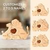Set Puzzle Familie din Lemn, Decor Acasă, Ornament Sculptat, Artizanat pentru Decor de Petrecere