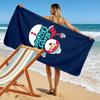 Joyful snowman celebration Print beach towel, quick drying, suitable for travel, outdoor sports, jogging, the beach and swimming, gift
