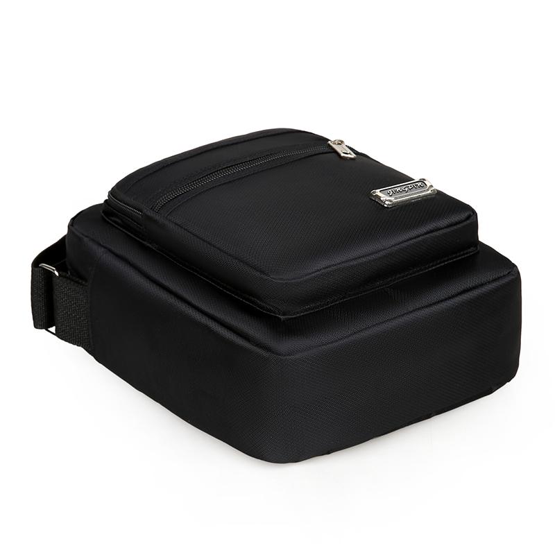 Men's Black Nylon Crossbody Bag Multi-Zipper Pockets for Daily Commute Work Travel Durable Lightweight Versatile Bag