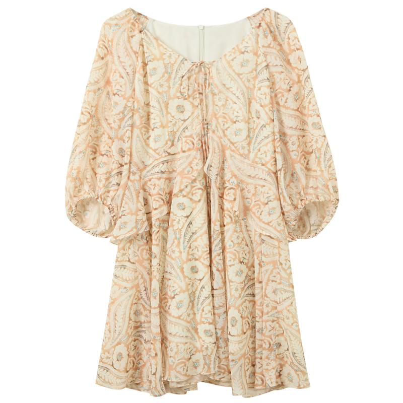 Sancai 2026 Summer Paisley Print A-Line Dress S