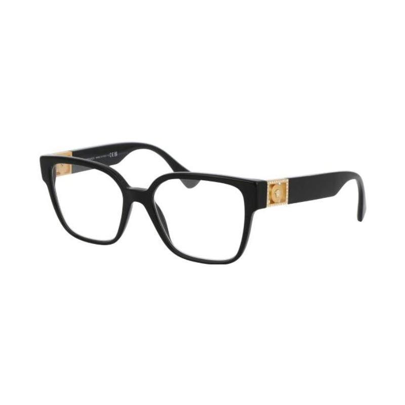 Versace Hollow temple design acetate fiber irregular optical frame women s black 5426574 0VE3329BGB1AW22-Black 54 чёрный
