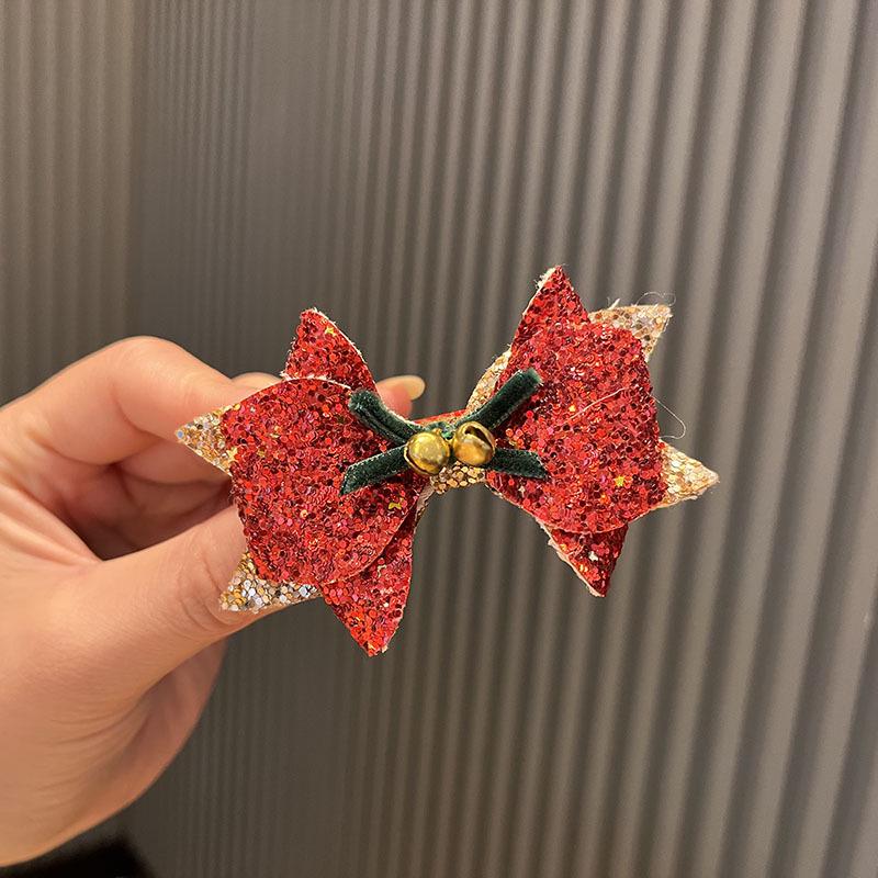 Christmas Cartoon Hair Clips for Girls - Red Holiday Hairpins and Accessories