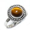 Natural Tiger Eye Gemstone Handmade 925 Sterling Silver Jewelry Ring Size 8 h0B31