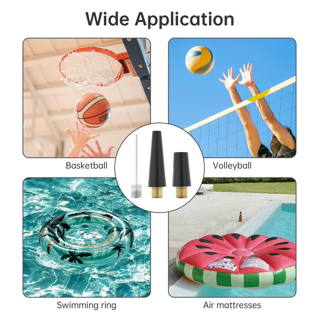 3 pcs Portable Multi-Purpose Inflation Nozzle Kit for Bike Ball Sports Air Pump Accessories