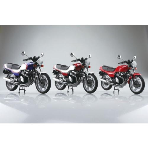 Aoshima Bunka Kyozai Skynet 1/12 Scale Complete Honda CBX400F Motorcycle In Pearl/Candy Blue