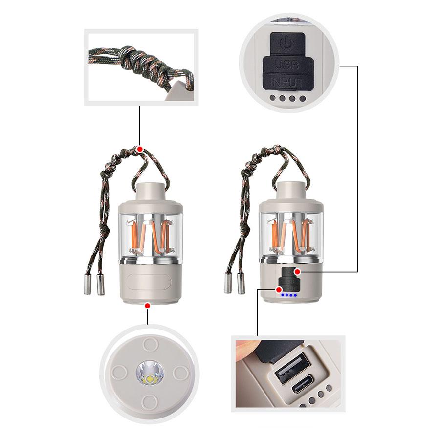 Rechargeable LED Camping Light - Portable Handheld Flashlight for Hiking, Emergency & Outdoor Adventures