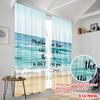 2pcs 2D flat printing Window Curtains Mightier Waves His Love Fabric Without Electricity Festive Curtains Perfect for Yard &