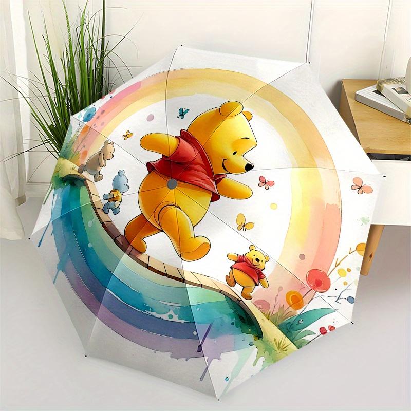 

Winnie the Pooh, Rainbow Bridge Automatic Opening and Closing Umbrella - 8 Ribs Portable Folding Umbrella with Plastic Handle, Suitable for