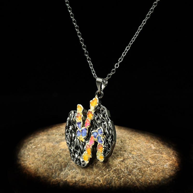Bohemian Ethnic Style Black And Gold Two-Color Necklace, Guangdong