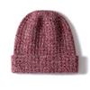 Spot autumn and winter thickened cashmere hat women's knitted simple casual versatile flower yarn hat men's outdoor