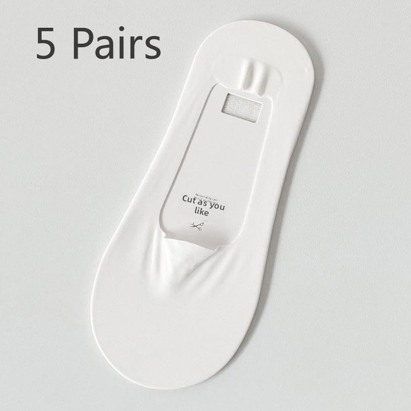 5 Pairs of Women's Summer Thin Style Shallow Mouth Non Slip Cotton Bottom Invisible Socks