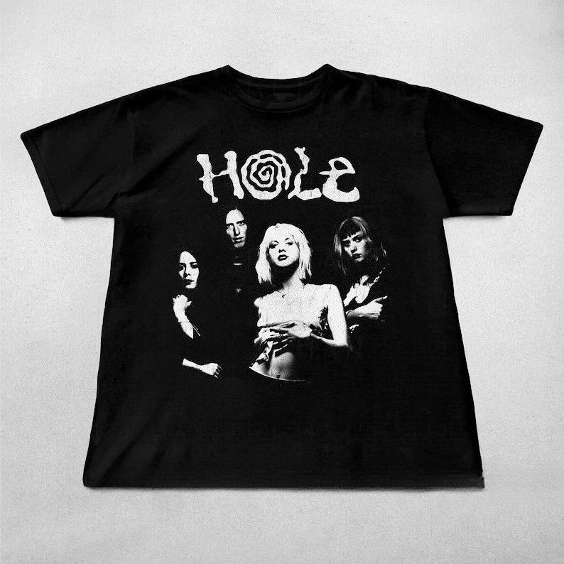 Hole Band Bawełniany T-shirt z Krótkim Rękawem Unisex Grafika Zespołu z Lat 90. Metalowa Rockowa Estetyka Unisex Unisex Harajuku Y2k Streetwear Koszulki