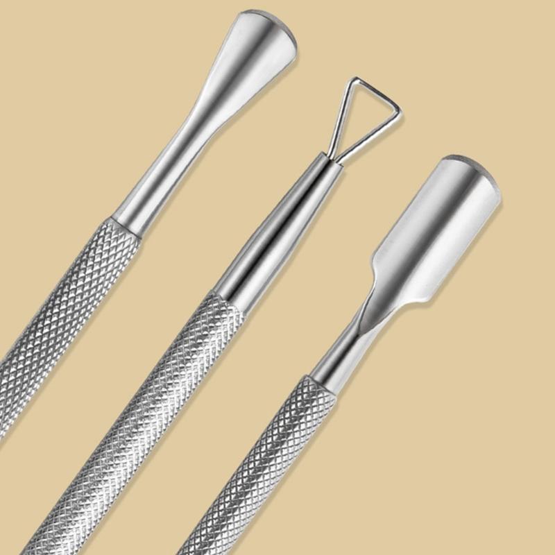 Nagelhautschieber mit Gabel Edelstahl Nagelhauttrimmer Einfach zu bedienendes Nagelhautentferner-Werkzeug Nägel Pflege Werkzeug für Maniküren