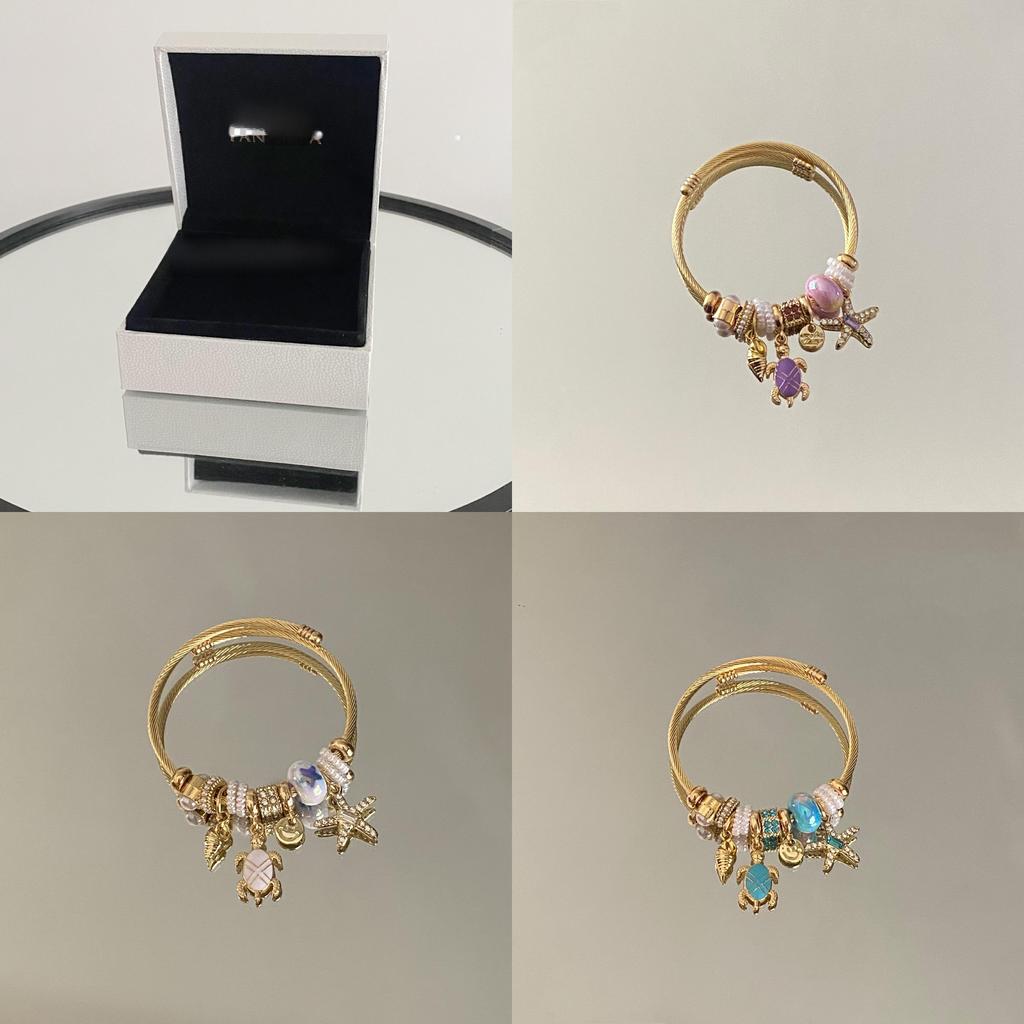 Ocean Breeze Shell And Starfish Jewelry Bracelet With Stainless Steel Material For Summer Vacation Style