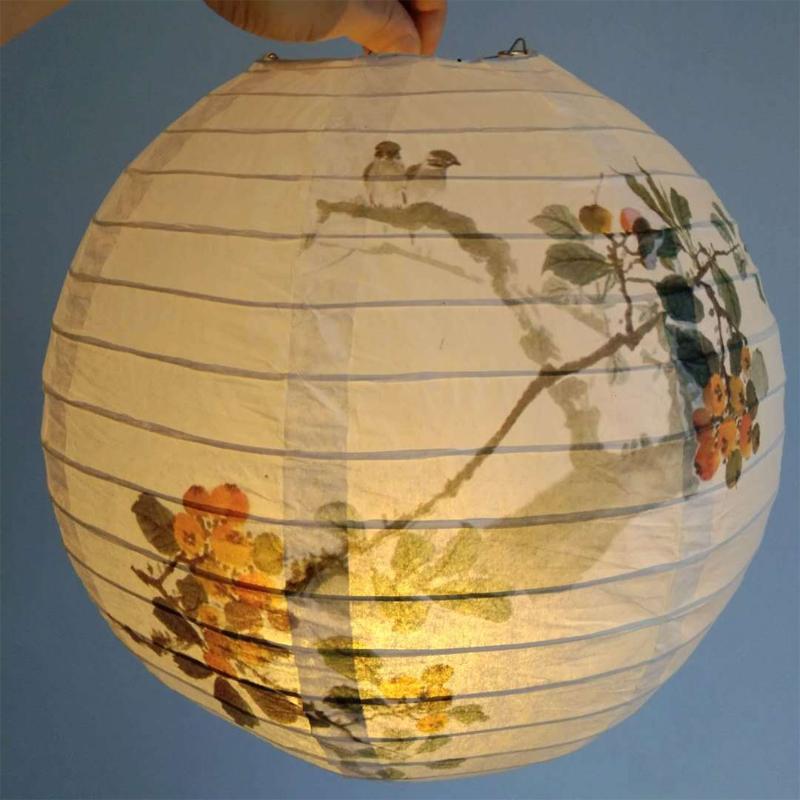 

2 шт. 30 см абажур бумажный фонарь китайский восточный стиль световое украшение круглые бумажные фонарики свадебные новогодние украшения для вечеринки