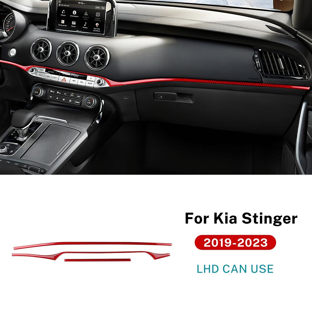 Carbon Fiber Style Interior Sticker for Kia Stinger 2019 2020 2021 2022 2023 LHD RHD Interior Panel