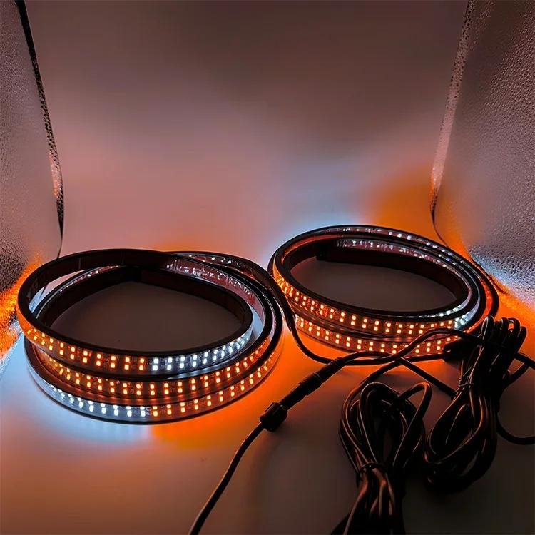 

EURS 180 см автомобильная светодиодная двухрядная полоса для педалей, ходовых огней, грузовика, аварийный стробоскоп, сигнальная лампа для двери пикапа 180CM