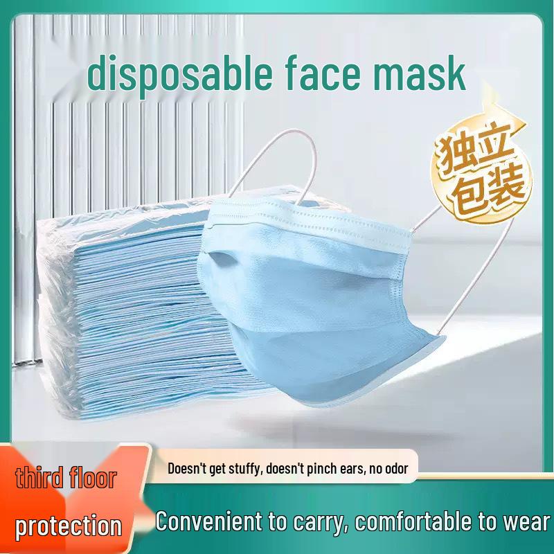 Individually Wrapped Disposable Masks - Three-Layer, Thickened Protection, Pack of 10