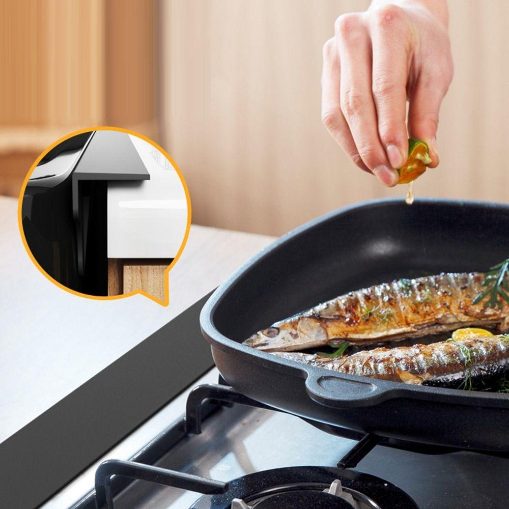 New 21 Inches Stove Gap Strip Silicone Anti-Stain Oven Anti-spill Seal Anti-Oil Easy to Clean Clearance Protective Pads